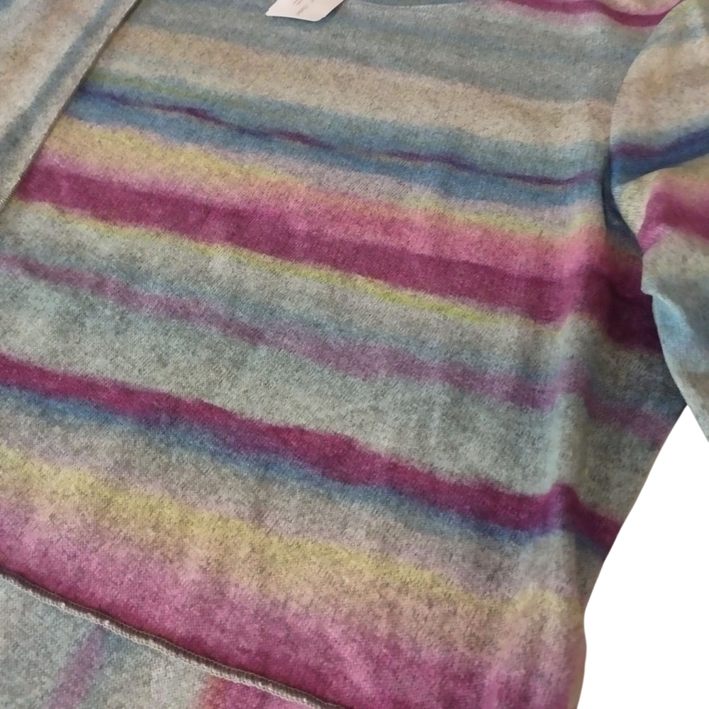 CJ Banks Top Women's Multicolor Crewneck Longsleeve Top Blouse Plus Size 1X NWT - Picture 9 of 11